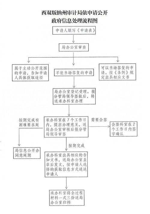 西雙版納州審計局依申請公開政府信息處理流程圖及其信息系統(tǒng)集成服務
